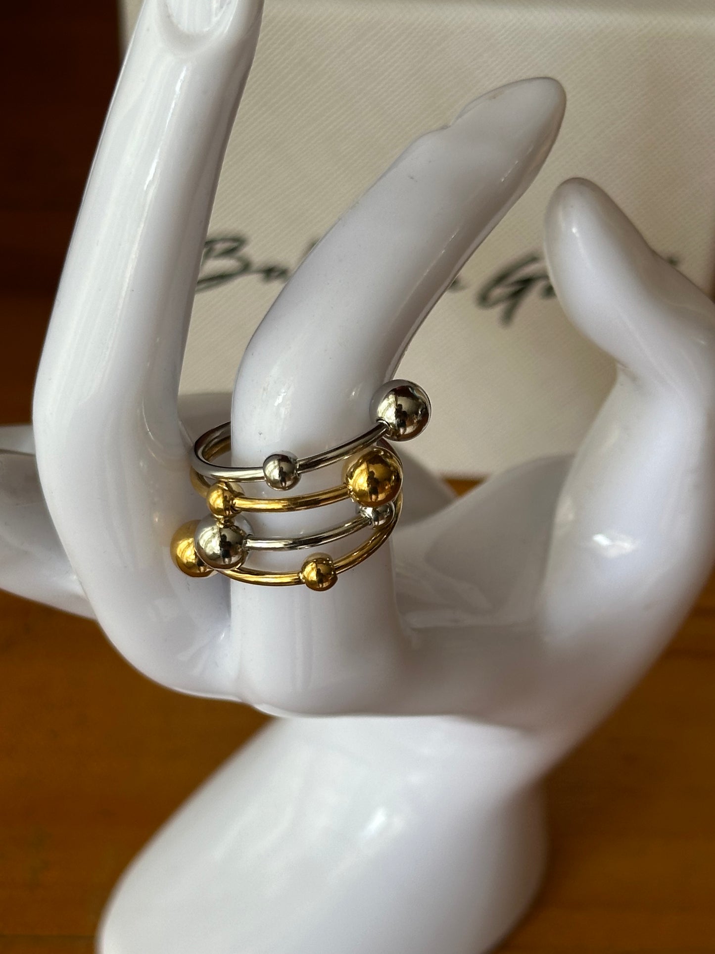 Anillo Bolas Bicolor