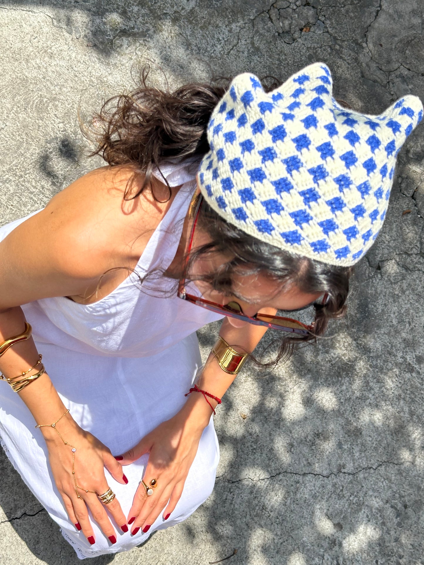 Croché bandana azul