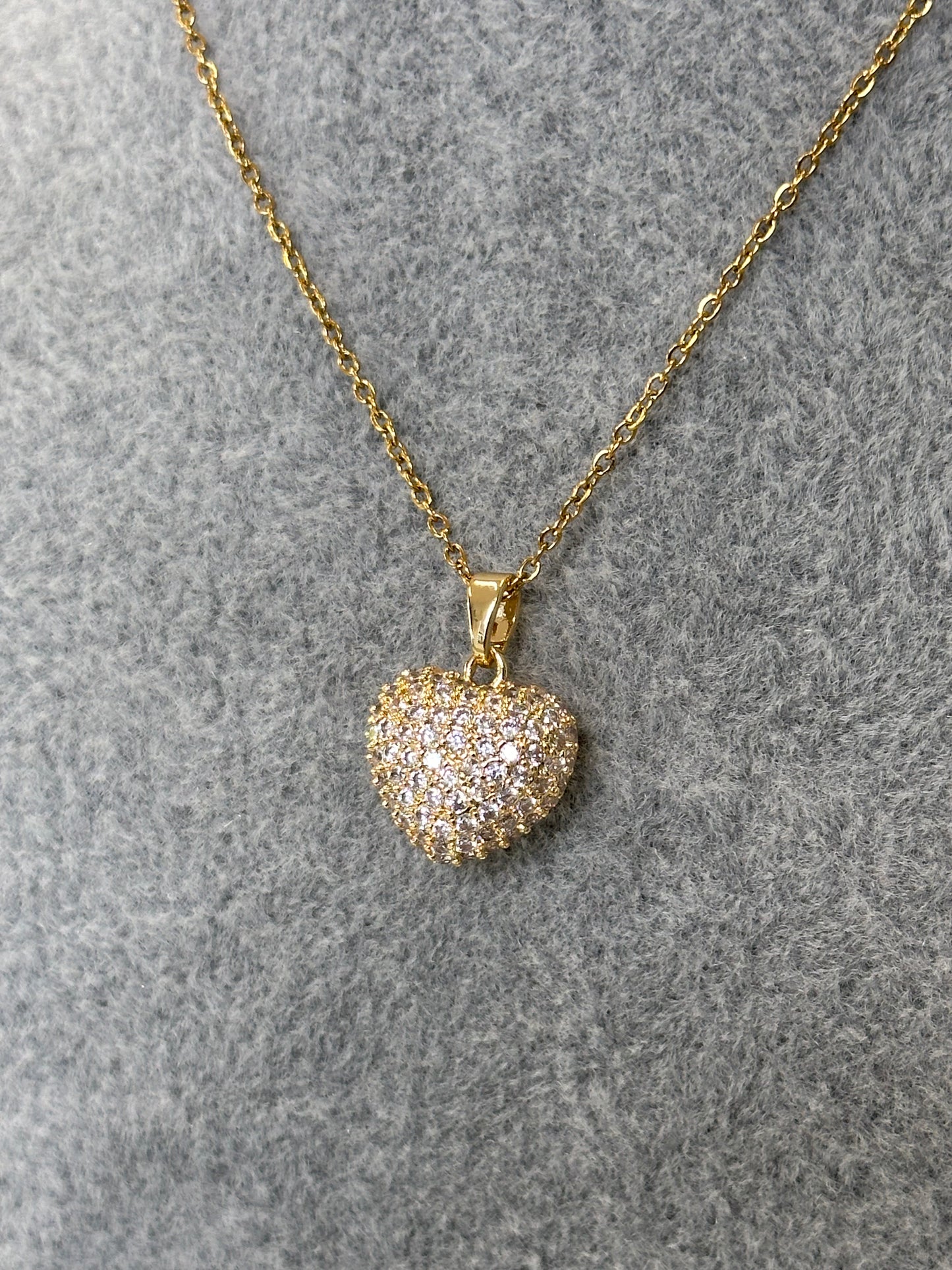 Collar corazón brillos