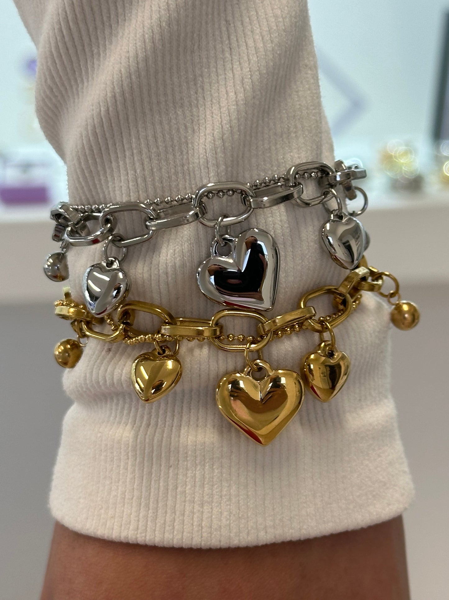 Pulsera Charms Hearts