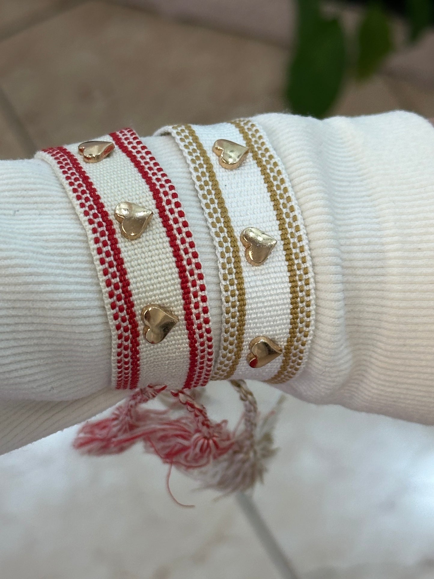 Pulso tejido corazon