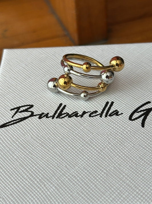 Anillo Bolas Bicolor
