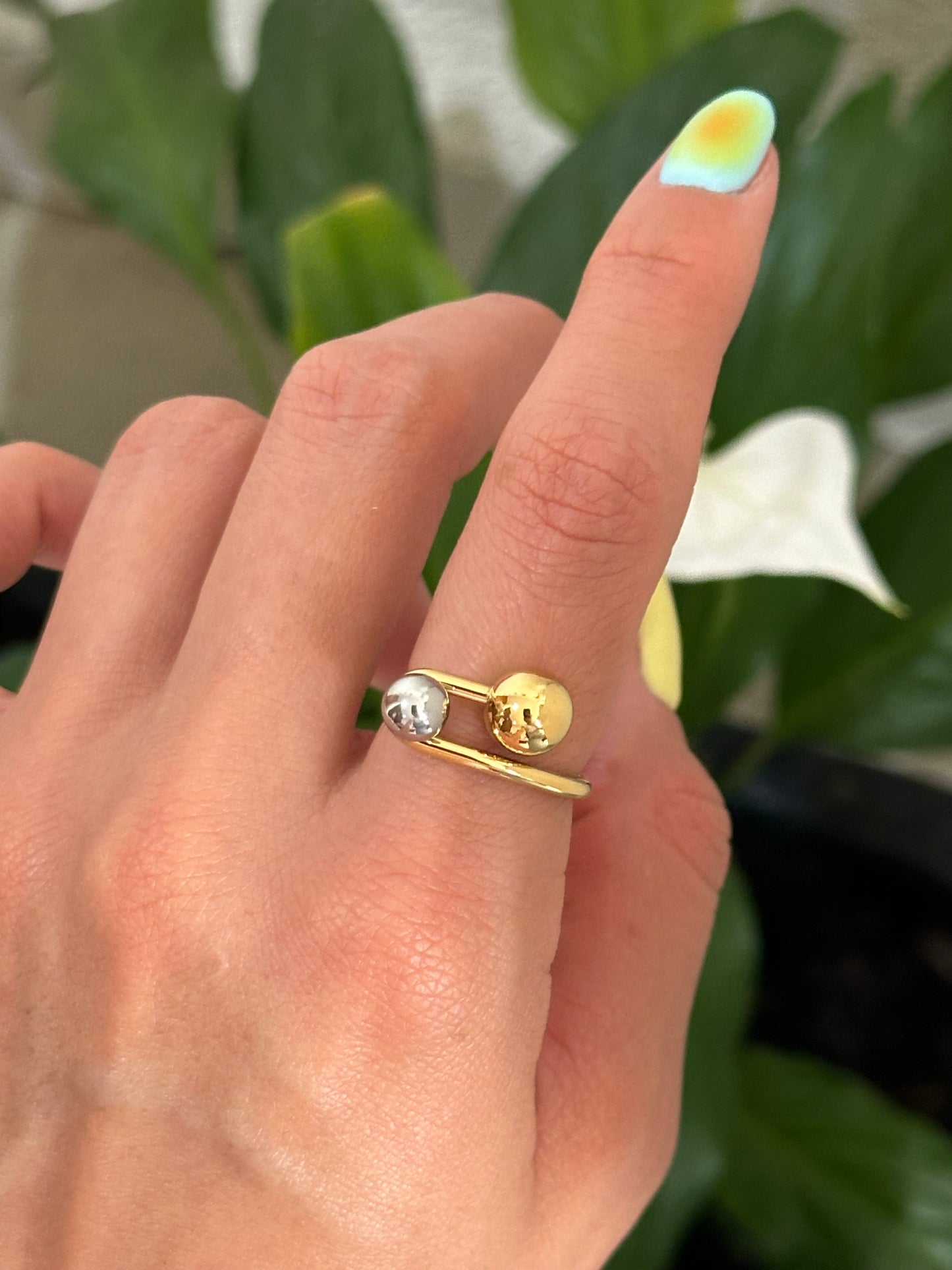 Anillo bicolor bolita