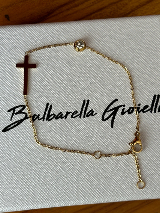 Pulsera Cruz Cristal